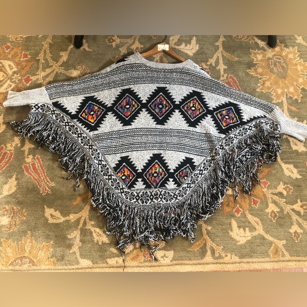 ZA Knit Multicolor Poncho